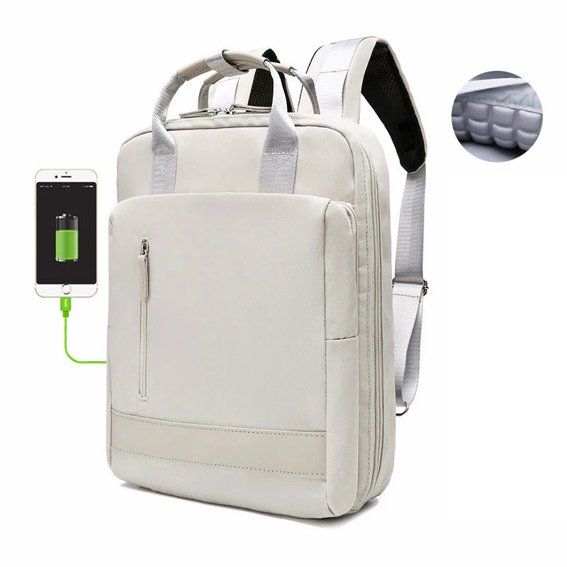 USB Charging Women Travel Backpack Carry on Backpack Waterproof 14 15.6 inch Laptop BusinessTravel Bag