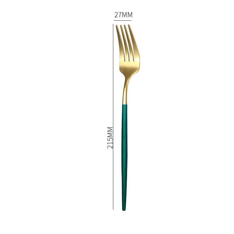 1PC Stainless Steel Gold Silver Dinnerware Tableware Coffee Spoon Steak Fork Knives Flatware Kitchen Cutlery Accessories