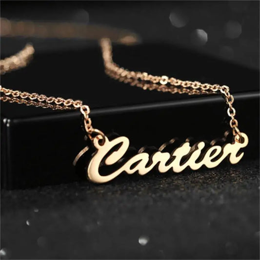 DUOYING Fashion Custom Neckalce Personalise Gold Name Necklaces Stainless Steel Letter Pendant Neckaces For Women Christmas Gift