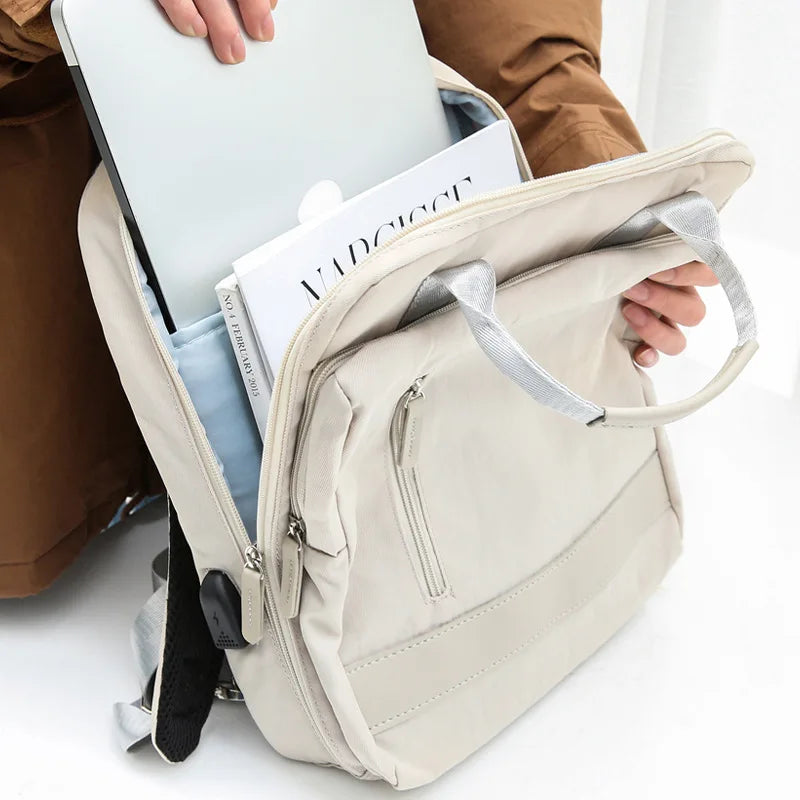 USB Charging Women Travel Backpack Carry on Backpack Waterproof 14 15.6 inch Laptop BusinessTravel Bag