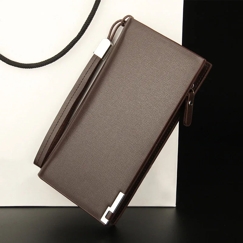 Custom Photo Engraved Wallet Long Section Leather Men Wallets Quality Zipper Large Capacity Big Brand Luxury Wallets For Men
