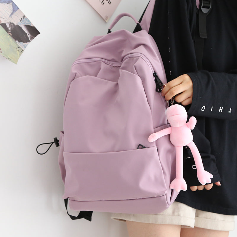 Mori Style Pure Color Female K-style Easiest for Match College Students' Backpack