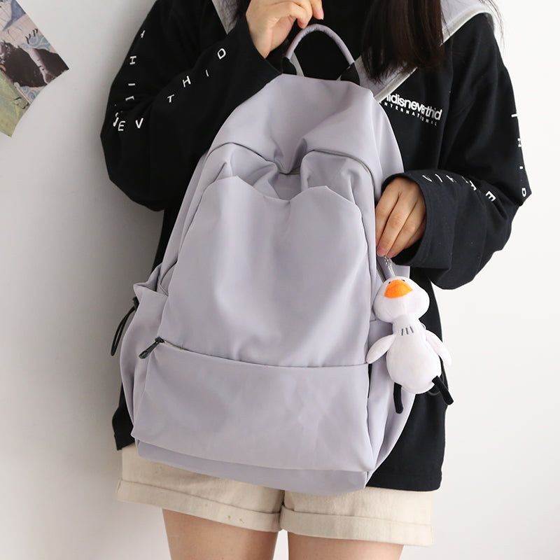 Mori Style Pure Color Female K-style Easiest for Match College Students' Backpack