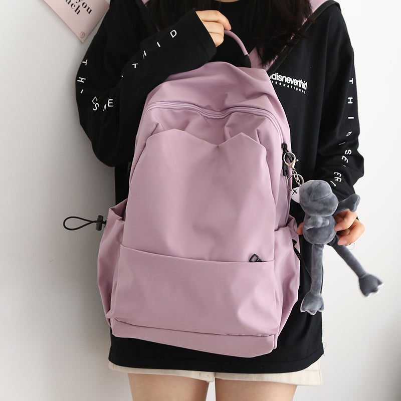 Mori Style Pure Color Female K-style Easiest for Match College Students' Backpack