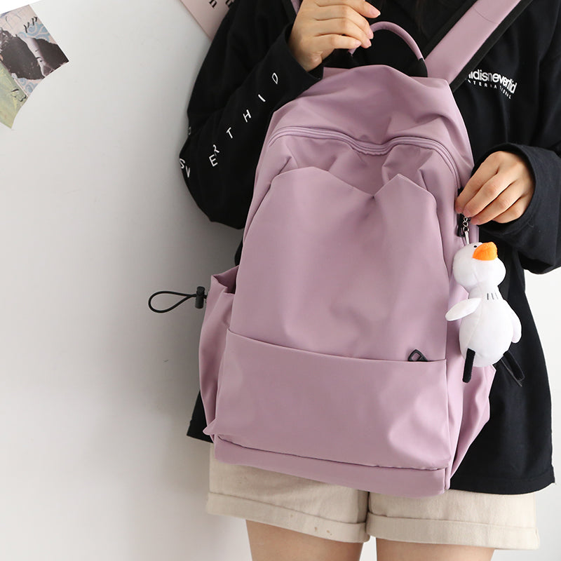 Mori Style Pure Color Female K-style Easiest for Match College Students' Backpack