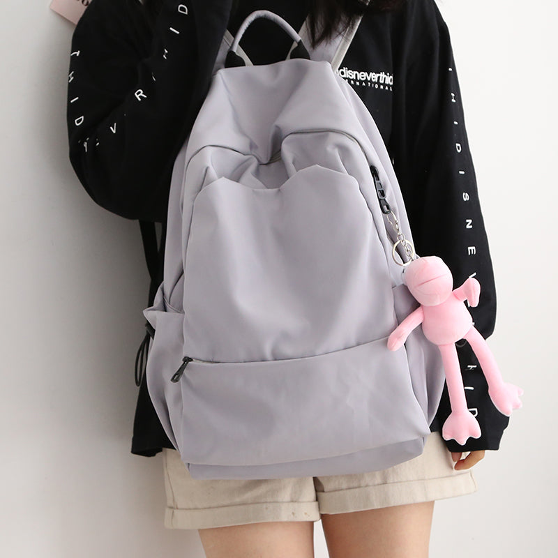 Mori Style Pure Color Female K-style Easiest for Match College Students' Backpack