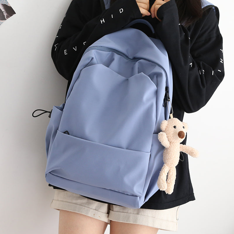 Mori Style Pure Color Female K-style Easiest for Match College Students' Backpack