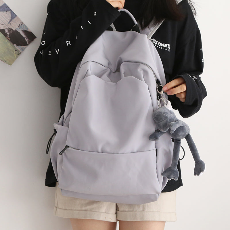 Mori Style Pure Color Female K-style Easiest for Match College Students' Backpack