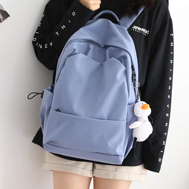 Mori Style Pure Color Female K-style Easiest for Match College Students' Backpack