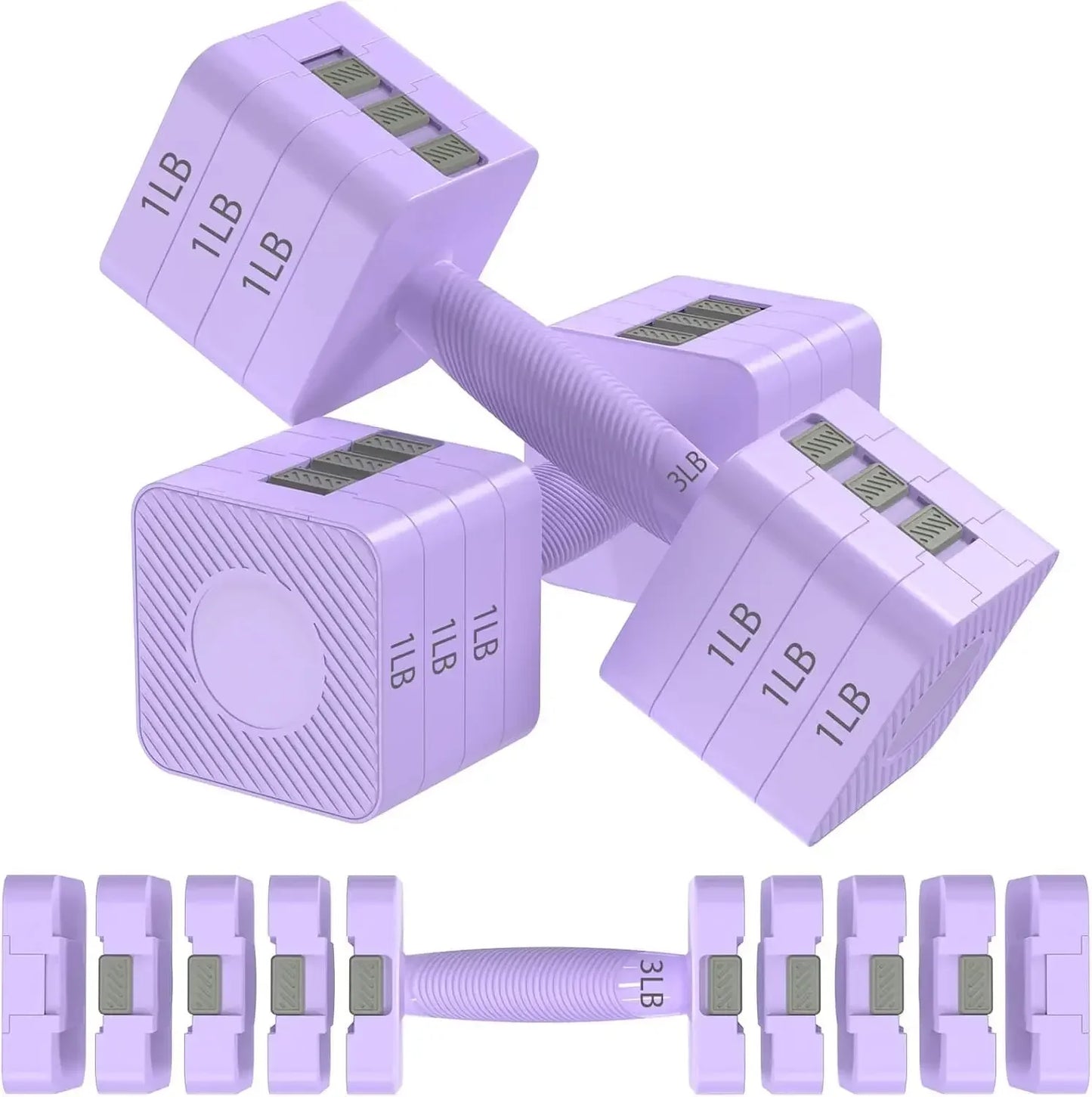 Adjustable Dumbbells Set of 2, Hand Weights Sets with 5 Levels, Adjustable Dumbbells for Women/Men Home Gym Full Body Workout