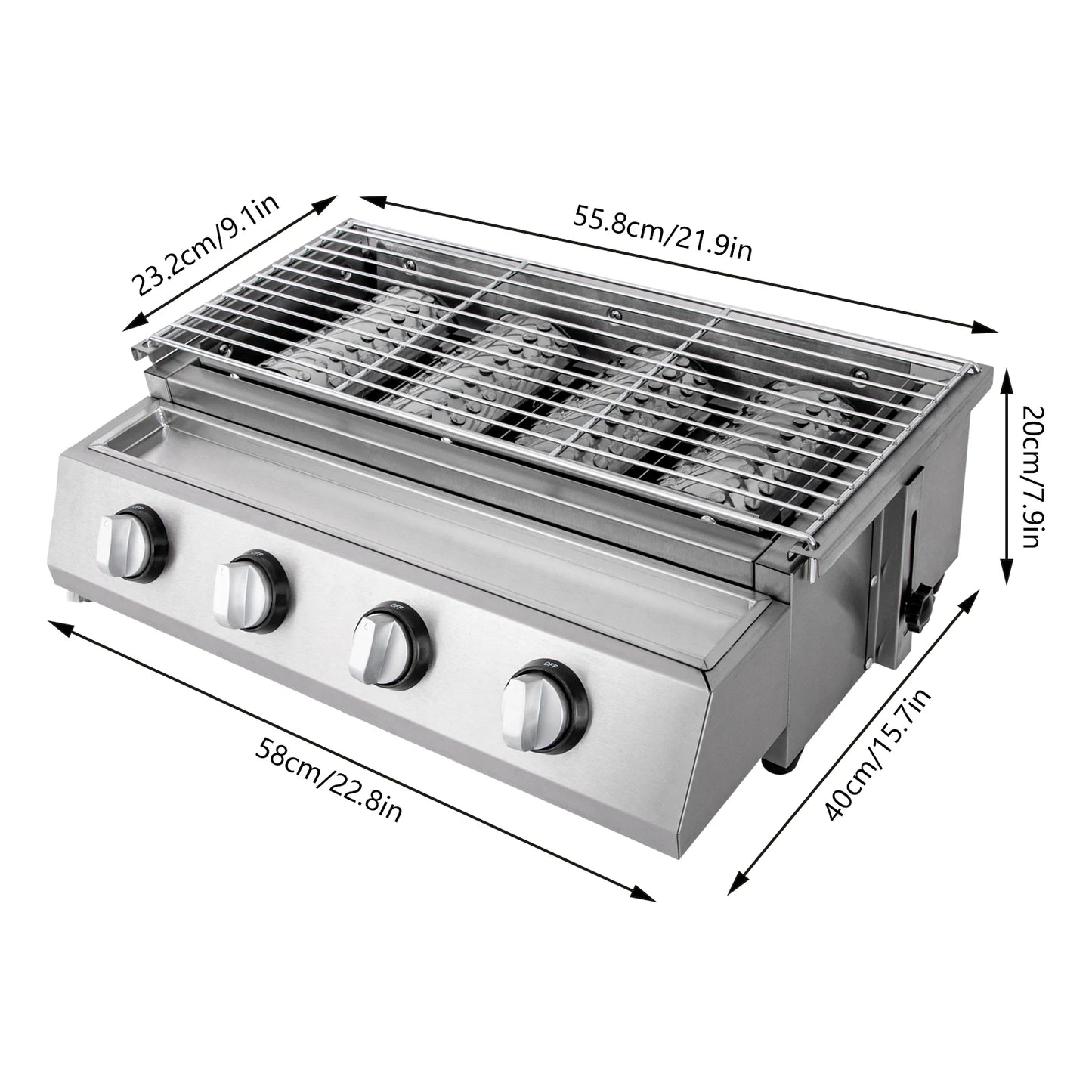 BBQ Propane Gas Stove Grill Stainless Steel Patio Garden Barbecue Grill