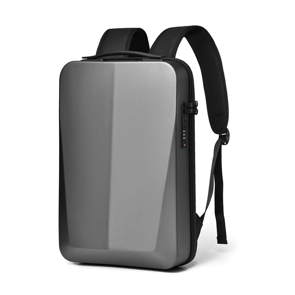 Men's 15.6" Laptop Backpack Waterproof Anti-theft Expandable Business Travel Bag Technology Style Hard Shell Backpack USB Charge