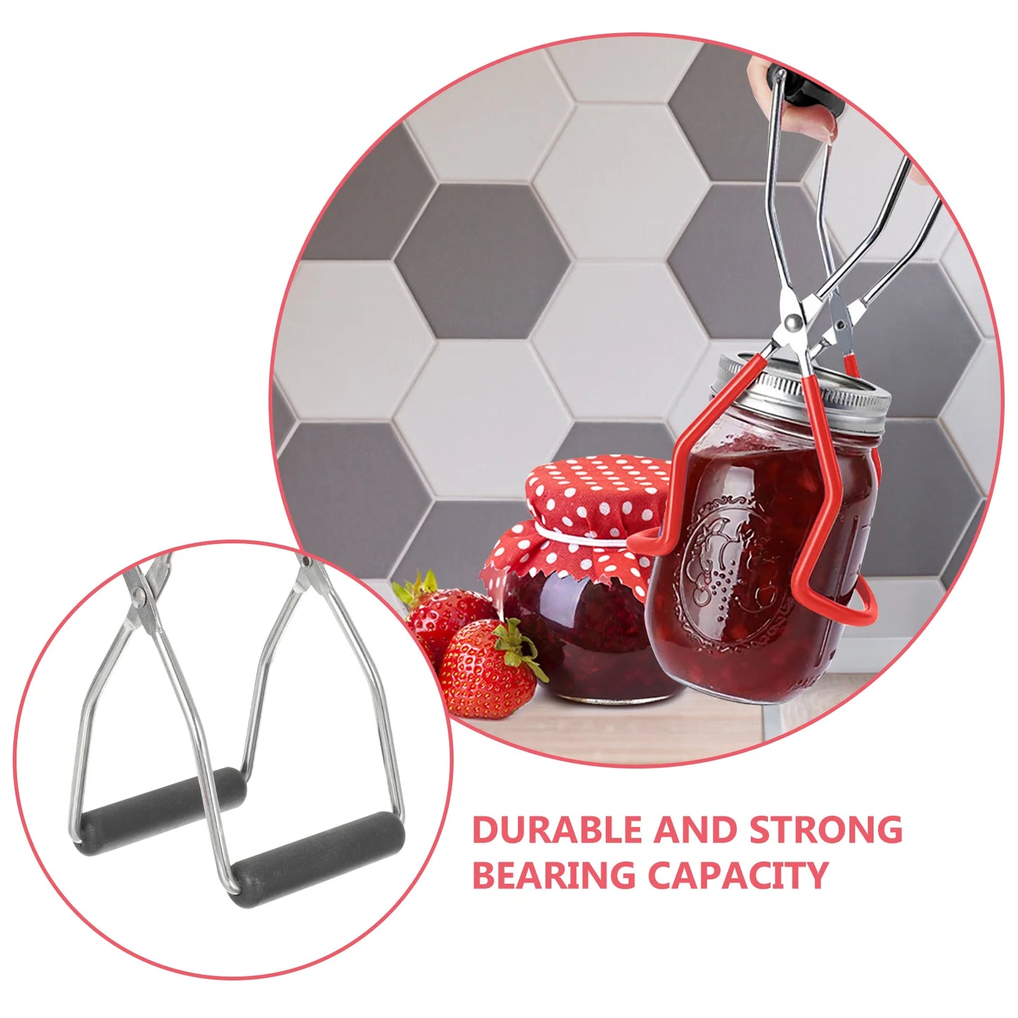 Lid Can Lifter Hand Opener Kitchen Accessories Key Chain Canning Lifting Tongs Red Plastic Mason Jars