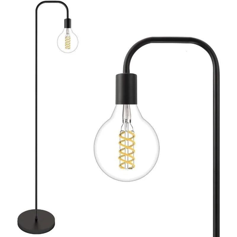 63.75" Modern Floor Lamp for Living Room Industrial Floor Lamp with 4W LED Bulb Standing Lamp with Footswitch Gold Floor