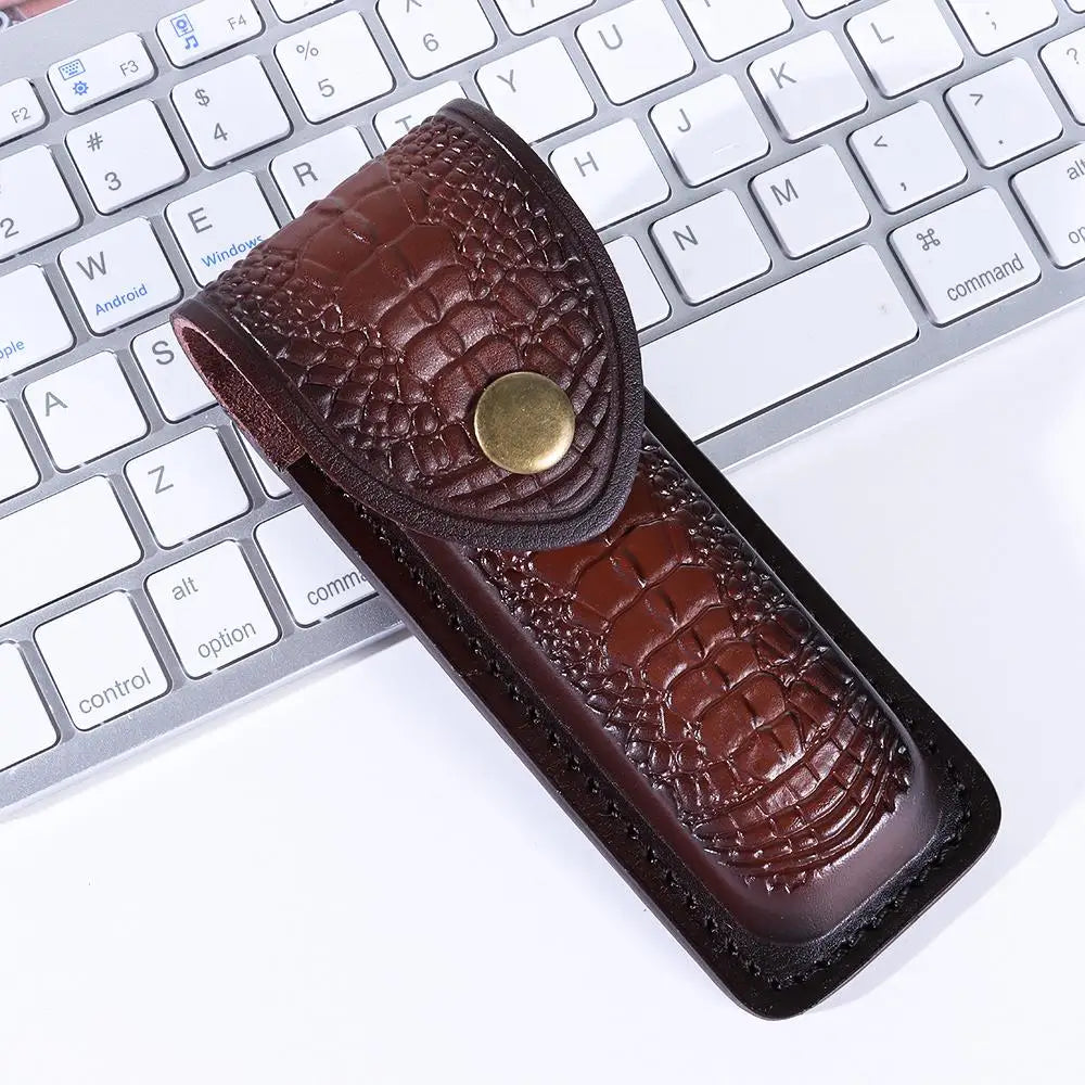 Pocket Hunt Outdoor Equipment Leather Sheath Holder Camp Outdoor Carry Flashlight Case Belt Loop Case Fold Knife Tool