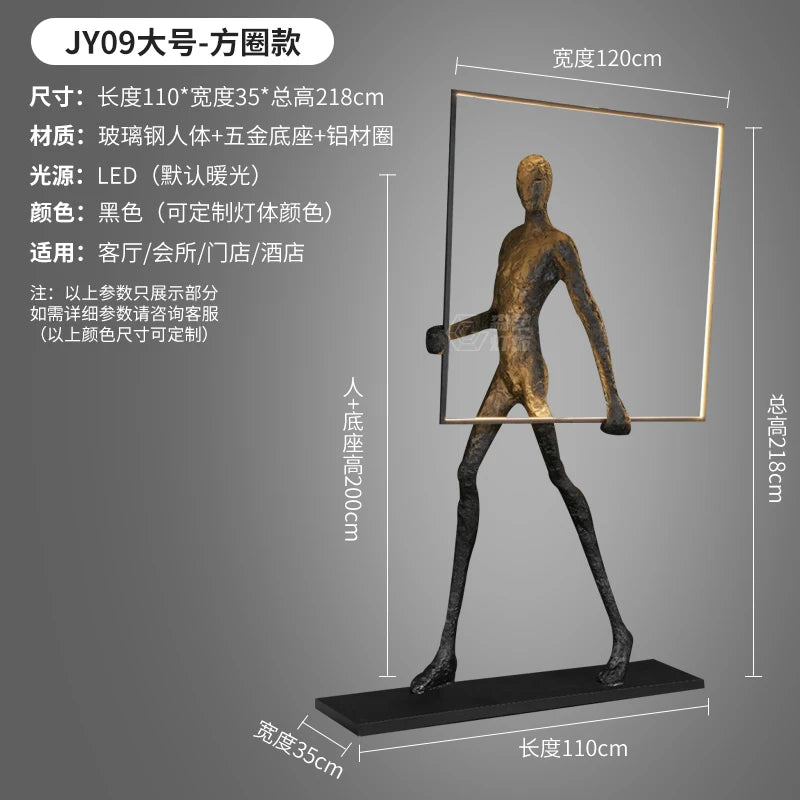 Humanoid Art Sculpture Fall Floor Lamp Living Room Light Luxury Design Sense Modern Creative Modeling Floor Lamp