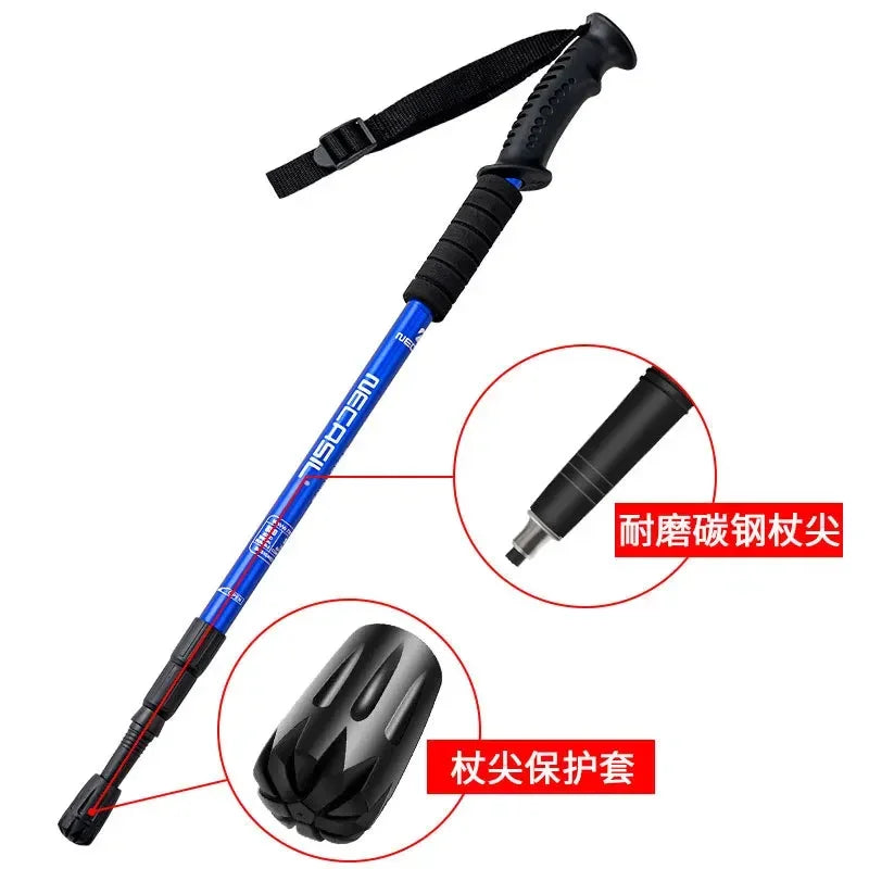 3-Section Adult Child Elderly Alpenstocks Ultralight Trekking Folding Pole Walking Hiking Sticks Non-Slip Mountaineering Tools