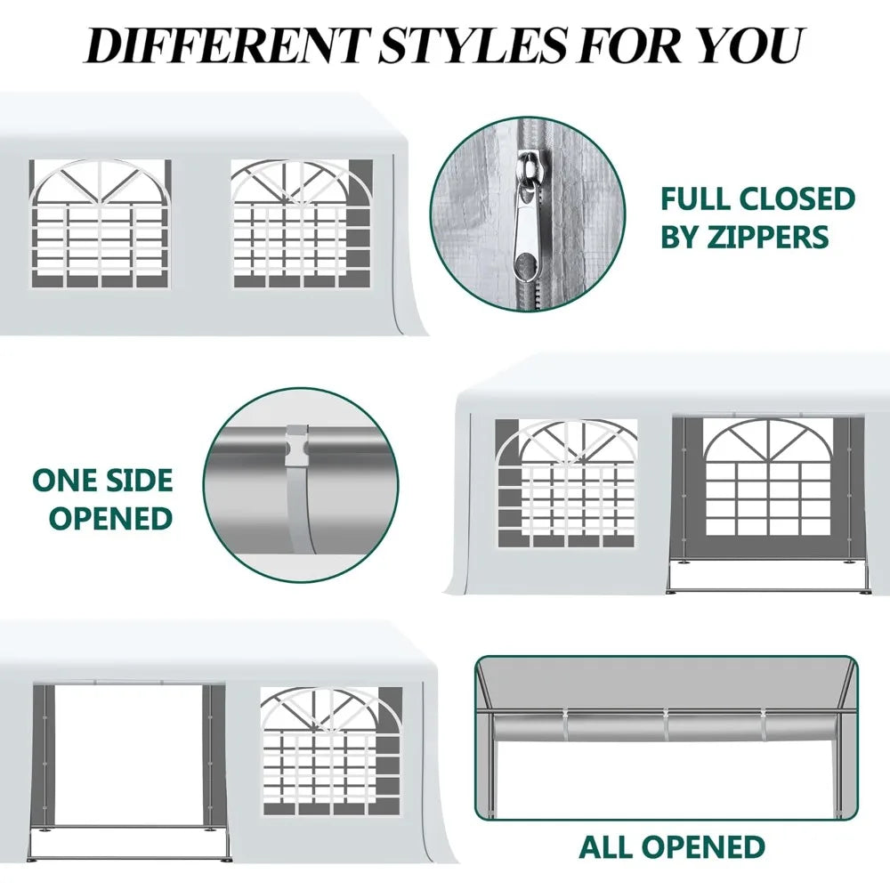 20' x 40' Canopy Party Tent & Carport - Heavy Duty Outdoor Wedding Gazebo with 4 Sand Bags, Event Shelter Canopy