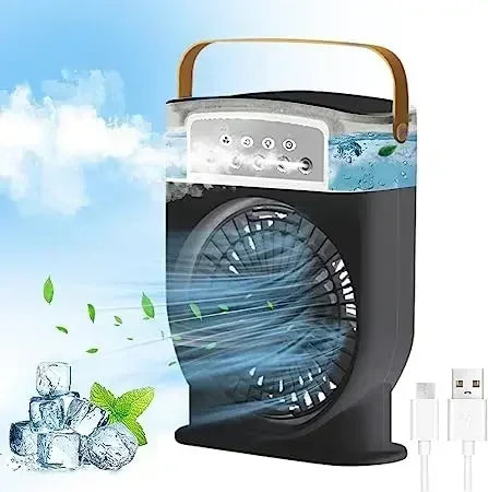 3 In 1 Portable Fan Air Conditioner Humidifier Cooling USB Fan Air Cooler LED Night Light Water Mist Humidification Fans