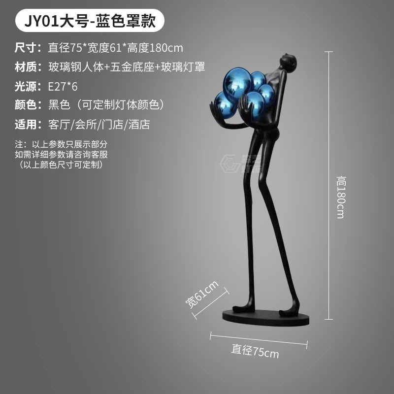 Humanoid Art Sculpture Fall Floor Lamp Living Room Light Luxury Design Sense Modern Creative Modeling Floor Lamp
