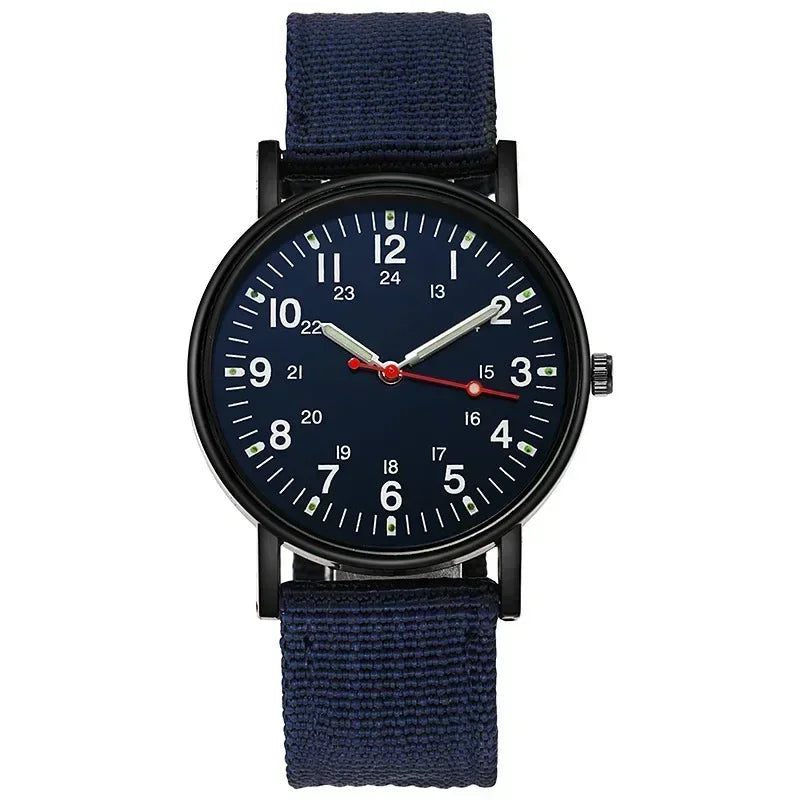 Men's Watches Luminous Shock Resistant Men Sports Watches Canvas Strap Simple Outdoor Quartz Wristwatch for Man Reloj De Hombre