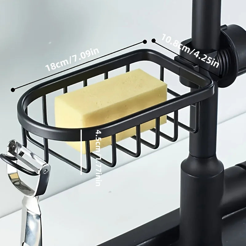 Shower Rack Bathroom Punch-Free Space Aluminum Shower Room Shower Rod Storage Rack Kitchen Faucet Drain Rack