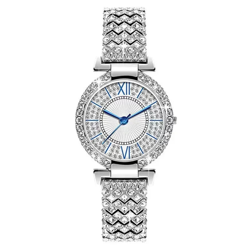 New Watch for Women Reloj Mujer Luxury Rhinestone Stainless Steel Quartz Women Watch Luxry Clock Gift for Lady Relógio Femino