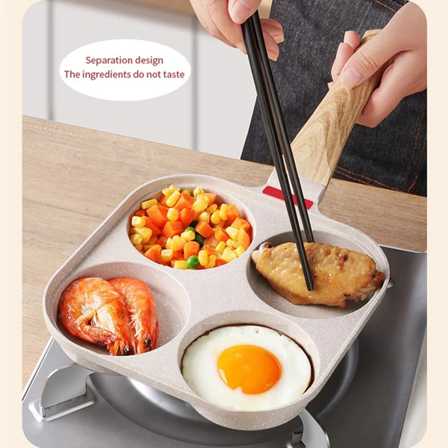 1 Pc Thickened 4 Holes Omelette Pan Non-Stick Egg Grilled Steak Breakfast Making Cooking Eggs Ham Oven tray Air fryer liner