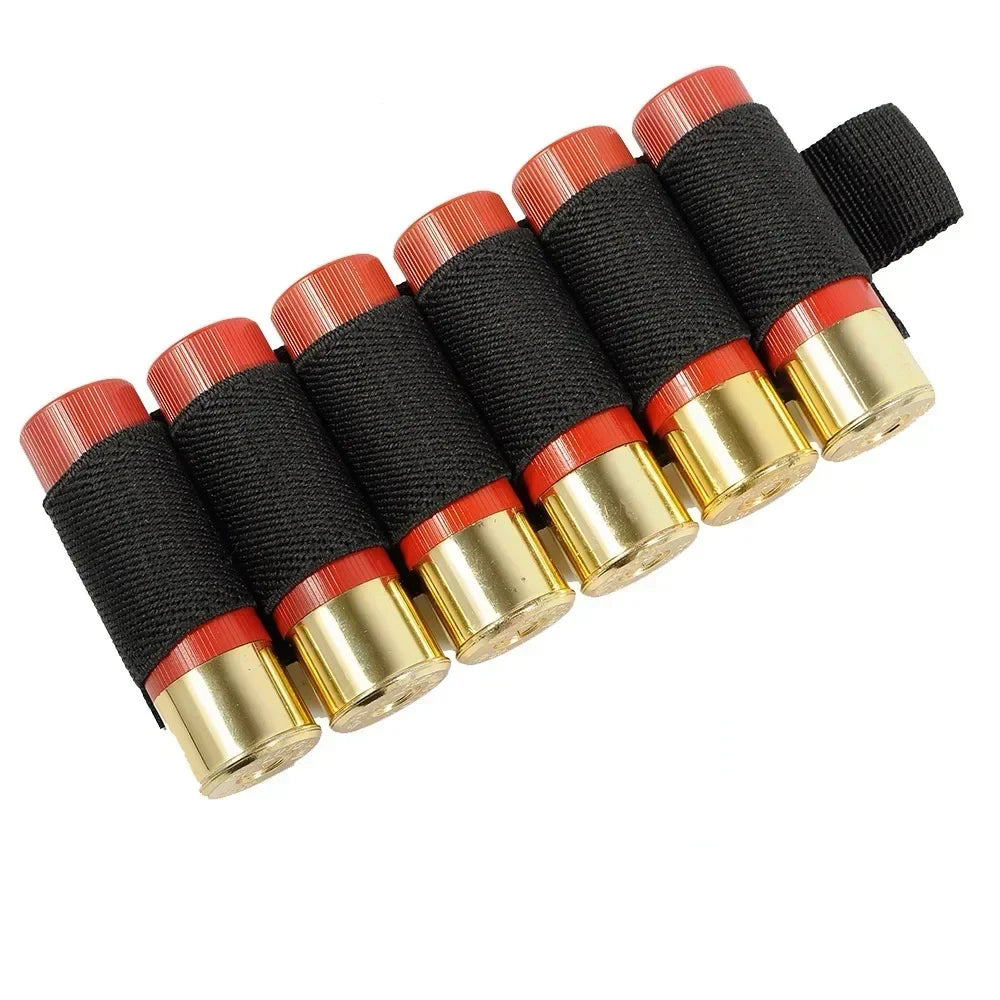 Outdoor hunting accessories: 6-loop shotgun stock shell holder, 12-gauge cartridge bag, rifle stock, bullet carrier, Velcro