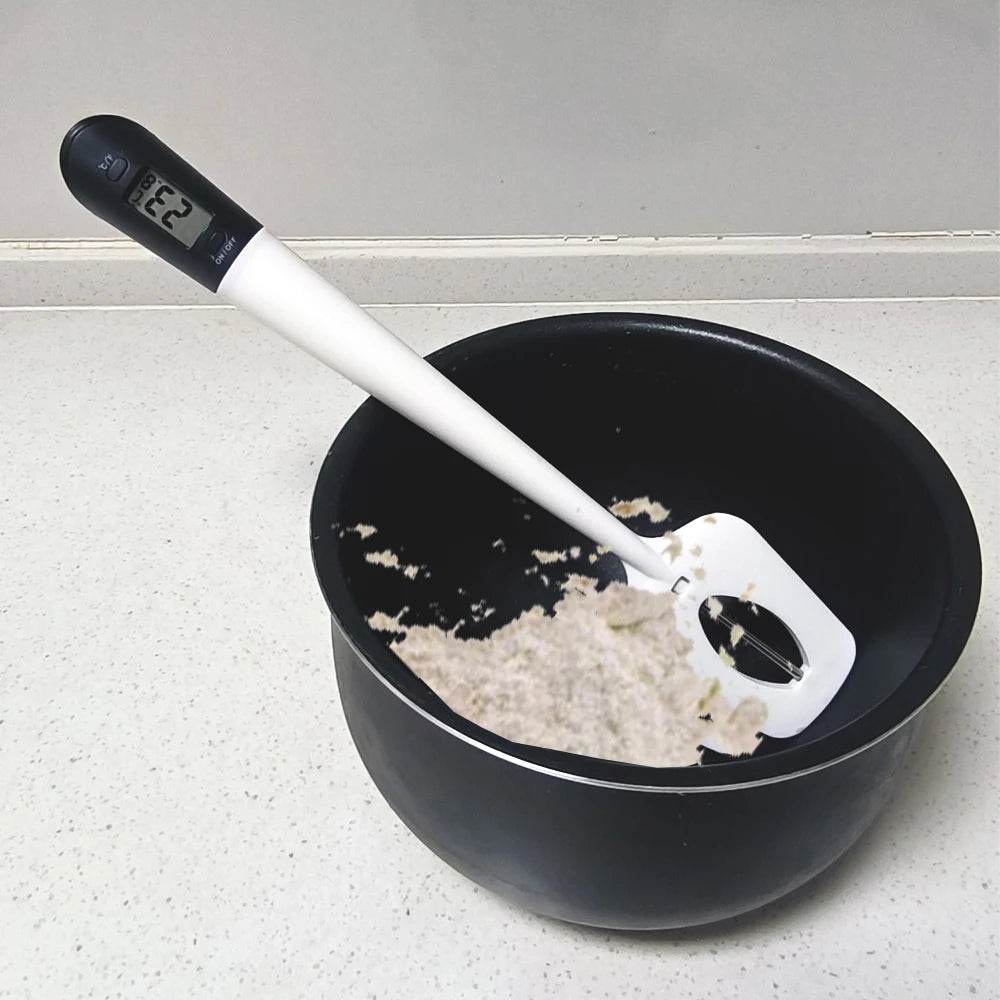 2 in1 Digital Display Meat Oil Milk Coffee Thermometer With Clip Kitchen Chocolate Cream Silicone Spatula Scraper Bread Tool