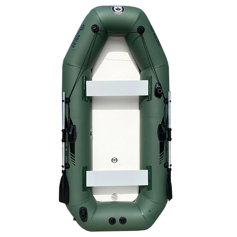 Inflatable Fishing Boat Rowing Kayak Canoe, Hovercraft Dinghy Air Mat, Outdoor Water Sport, 230cm, 3 Person