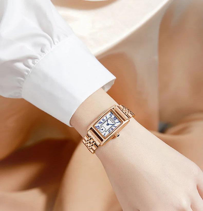 Sanda 1116 New Fashion 2025 Elegant Design Rectangle Dial Water Resistant Quartz Movement Business Women Analog Wrist Watch