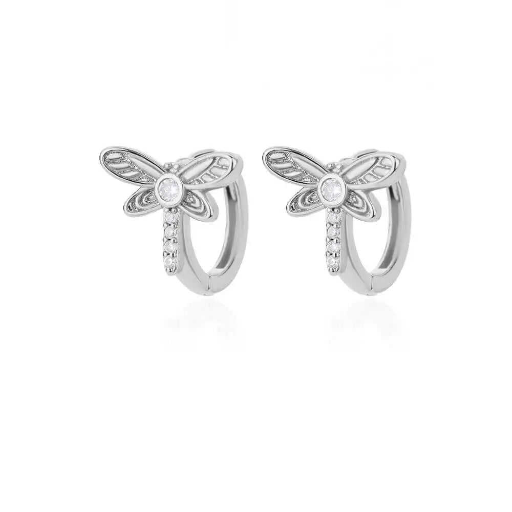 Fashion Rabbit Crystal Hoop Earrings For Women Zircon Leopard Head Owl Elephant Butterfly Earring Animal Jewelry Wedding Gift