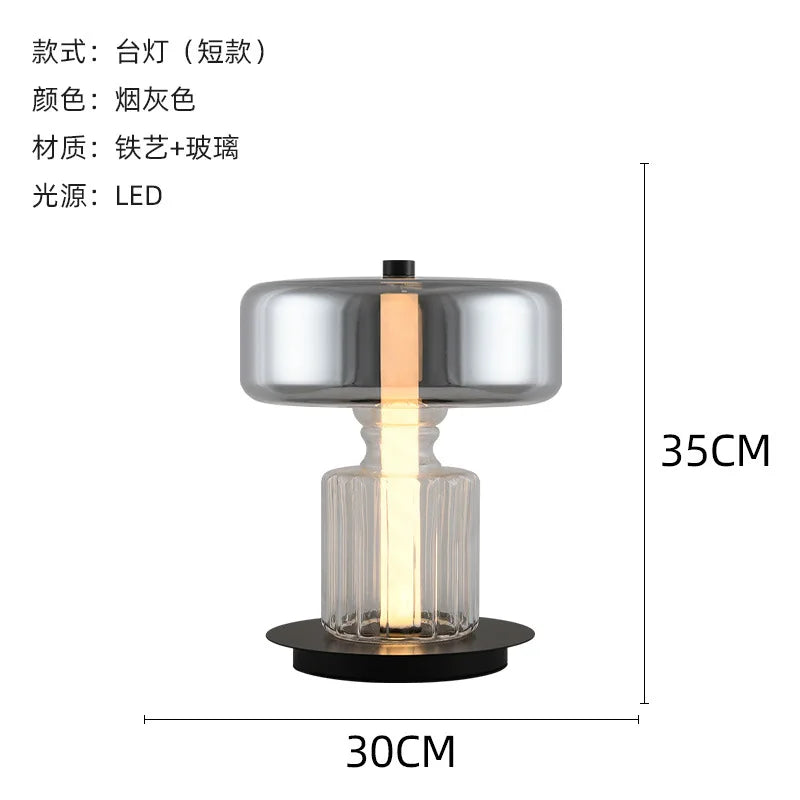 Nordic Simple LED Table Lamp Glass  Bar Cafe Office Dining Living Room Home Decor Lighting Fixture Table Lamps for Bedroom
