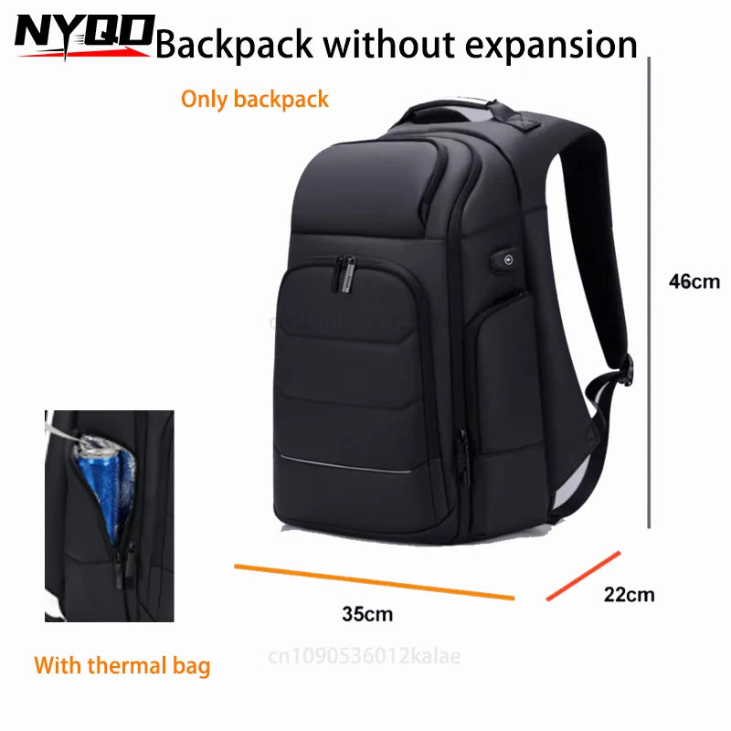 Waterproof Backpacks USB Charging School Bag Fit 15.6 Inch Laptop Men Backpack High CapacityTravel with Thermal Bag Backpack
