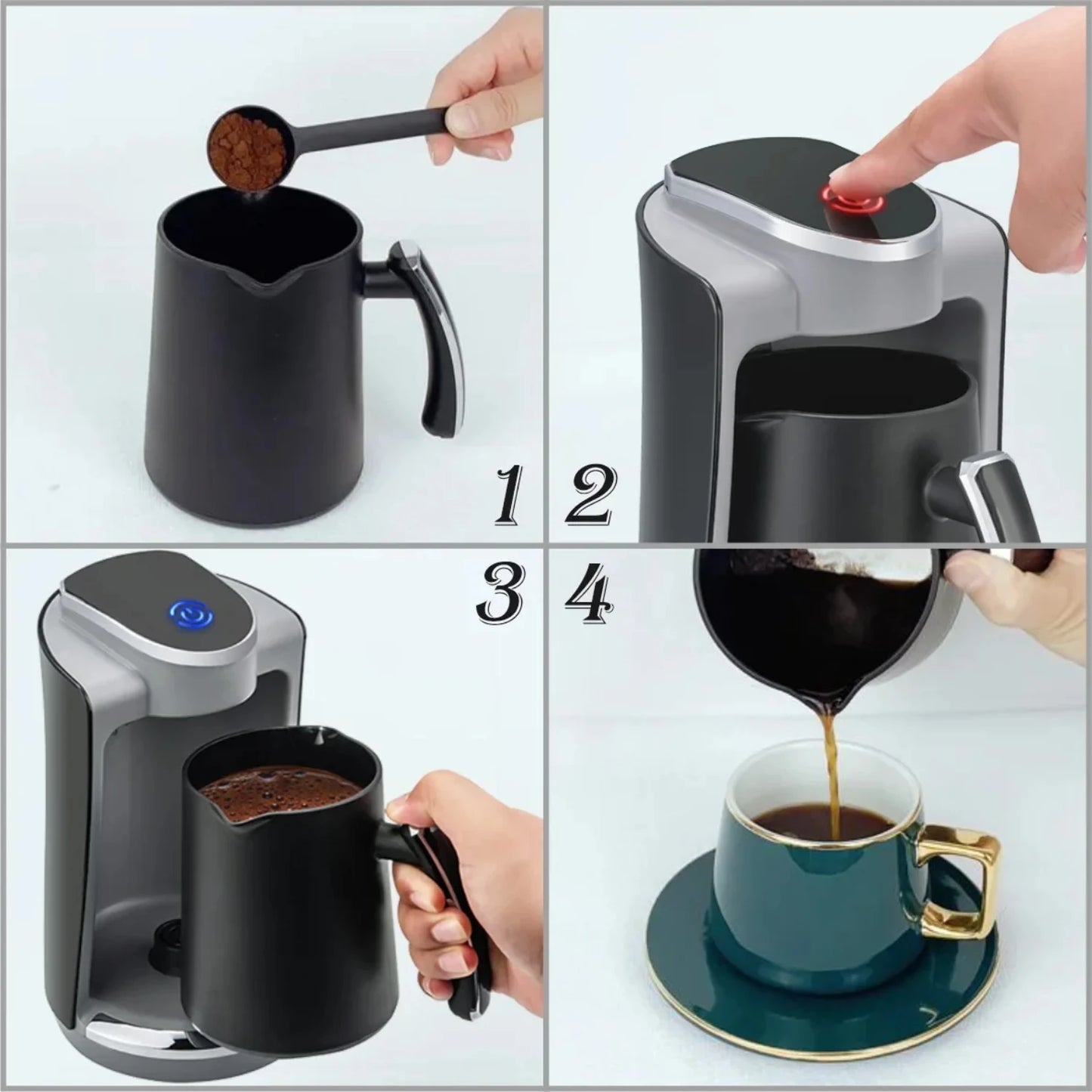 Italian Espresso Coffee Maker Mocha Coffee Tea Hot Milk Machine Cappuccino Foamer