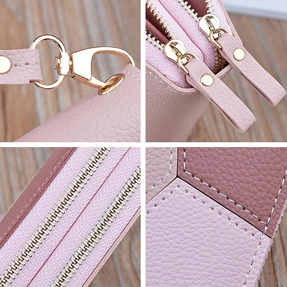 Women Fashion Short Wallet Ladies Leather Wallet Card Holder Foldable Portable Lady Coin Purse Multi-functional Bank Card Holder