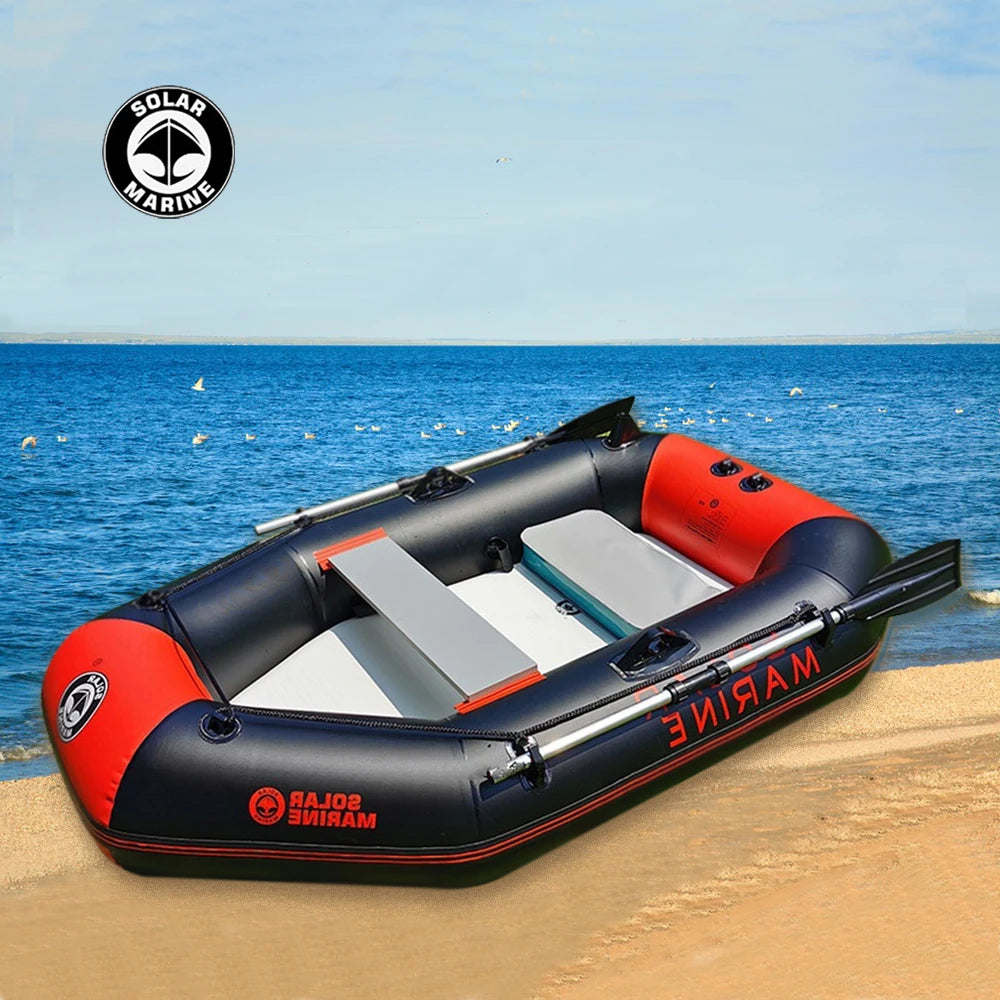 SOLAR MARINE 5.7ft Single Person Inflatable Kayak Fishing Boat PVC Touring Rowing Canoe with Air Deck Floor