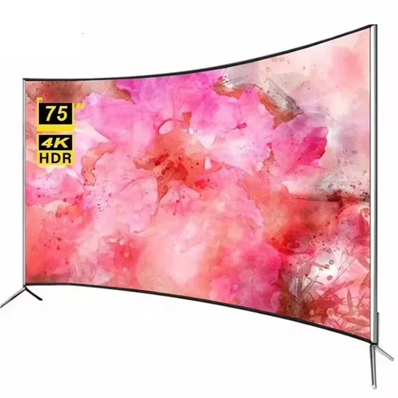 75 inch Curved Smart TV Smart TV 4K Big Screen Ultra HD LED Television 75 inch TV