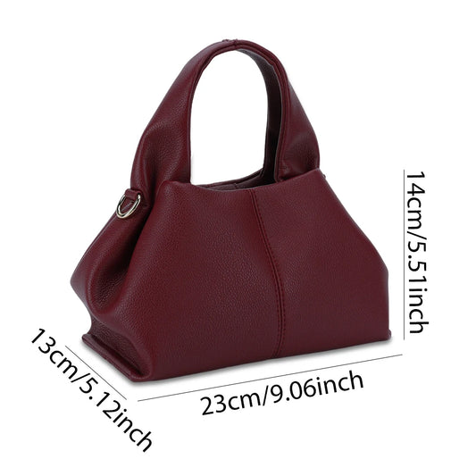 Fashion Cloud Shoulder Bag Ladies Retro Crossbody Bag Solid Color Dumpling Clutch Purse with Removable Strap Korean Tote Handbag