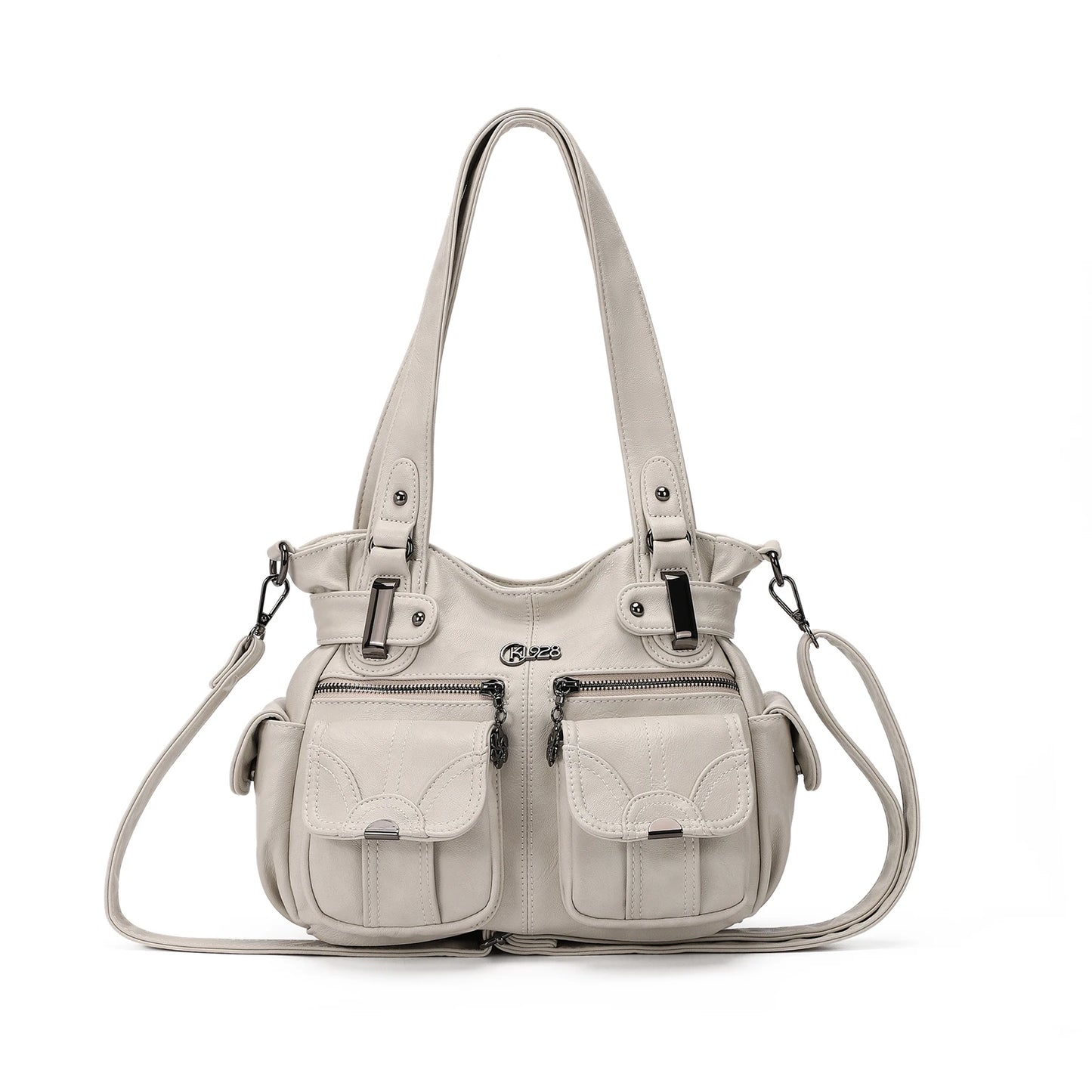 KL928 Purses for Women Small Hobo Shoulder Bags Soft Vegan Leather Handbags Multi Pockets Tote Bag