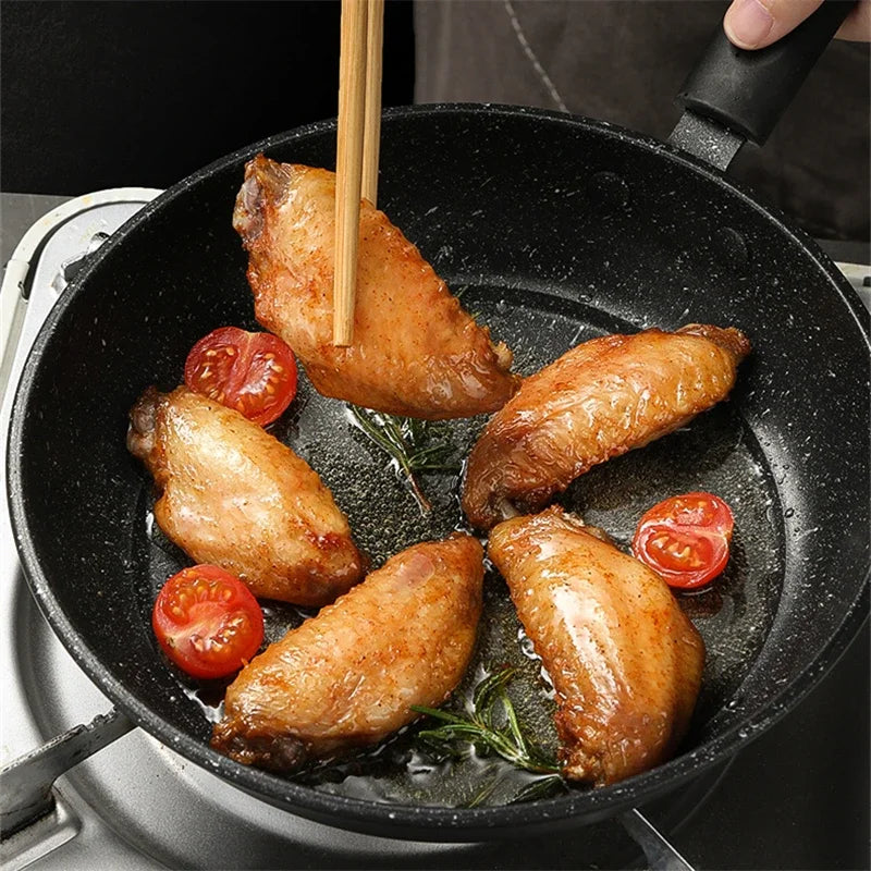 Medical Stone Non-Stick Frying Pan, Household Pan, Non-Oil Smoke Pancake Pan, Fried Steak Gas Stove, Induction Cooker, Cookware