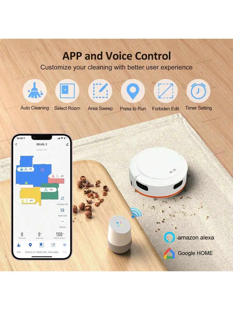 Smart, Wireless, And Efficient Multifunctional Vacuum Cleaner Robot With Powerful Cleaning Capabilities, Designed For Long-Lasti