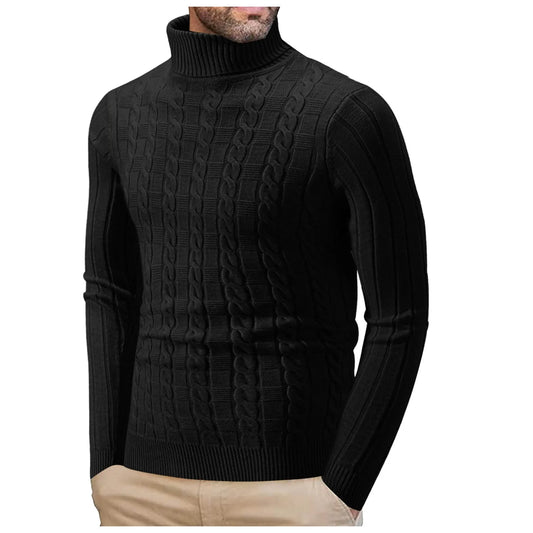 Men's Mock Turtleneck Sweater Long Sleeve Half Neck Pullover Thermal Casual Ribbed High Neck Pullover Men Thickened tops  ﻿