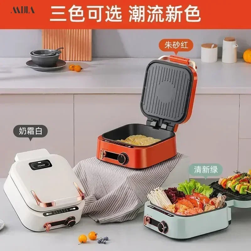Electric baking pan multifunctional new style deep hot pot grill small household double-sided heating pancake pan