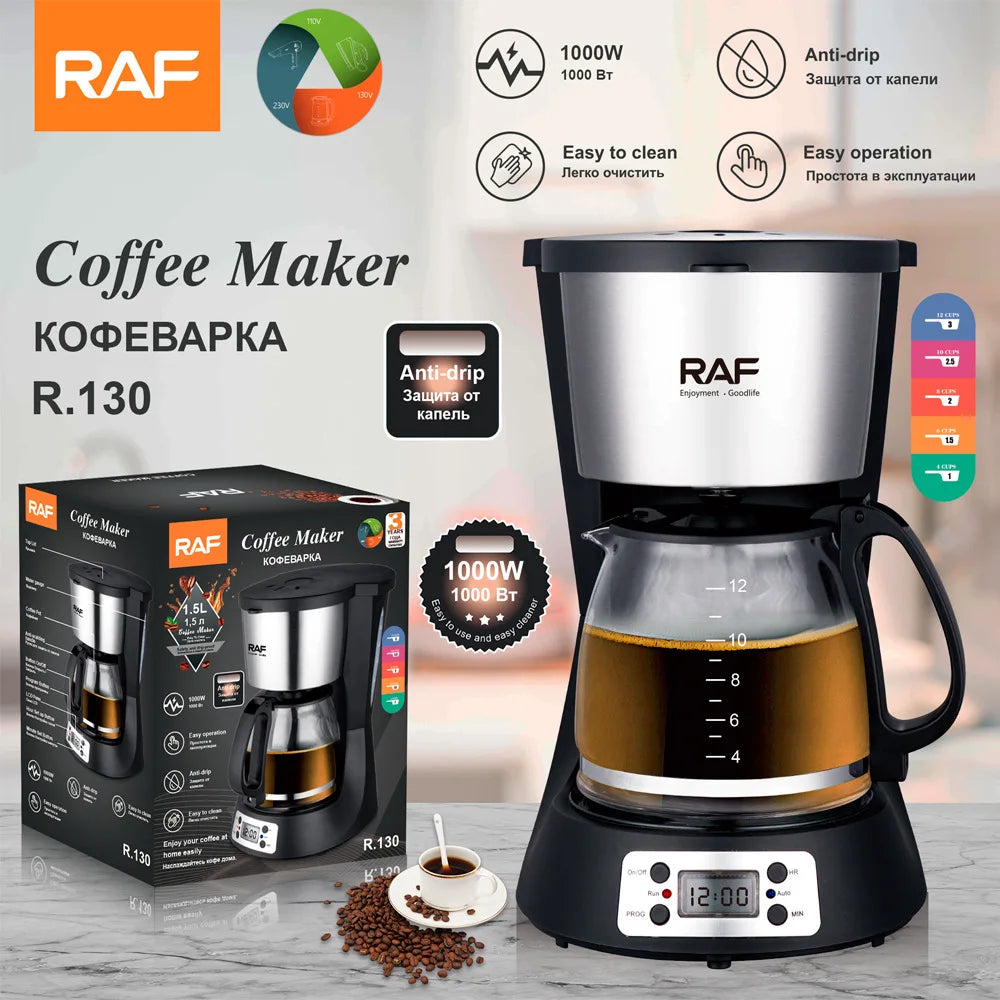 RAFDrip Coffee Maker Home Automatic Small Coffee Machine Office Bedroom Moka Pot