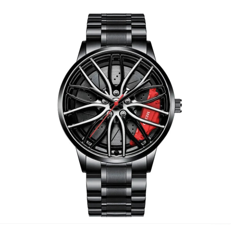 Luxury Man Wristwatch Business Steel Quartz Men Watch Round Watches Wheel Machinery Fashion Decoration Mens Watch