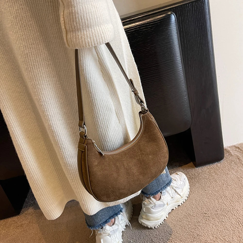 Women Tote Bags Casual Hobo Bag Crossbody Crescent Shoulder Bag Half Moon Chest Purses Female Fashion Travel Shopper Handbag