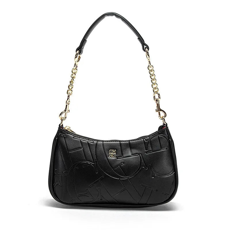 CH Luxury Brand Fashion Large Capacity Bent Moon Bag Women's Handbag Fashion Partition Durable Simple Shoulder Crossbody Bag