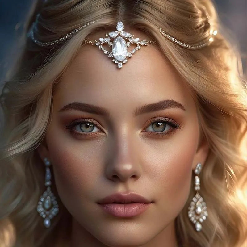 Stonefans Geometric Forehead Chain Indian Hair Jewellery Vintage Simple Women Wedding Accessories Jewelry Elegant Headbands Gift